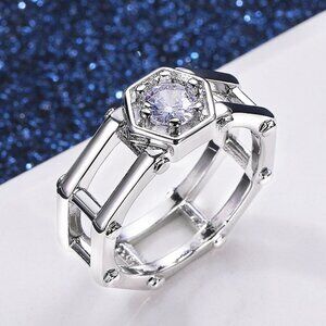 💞Hollow Band Dainty Round Refine Fashion Rings for Women/Man, MARR9065